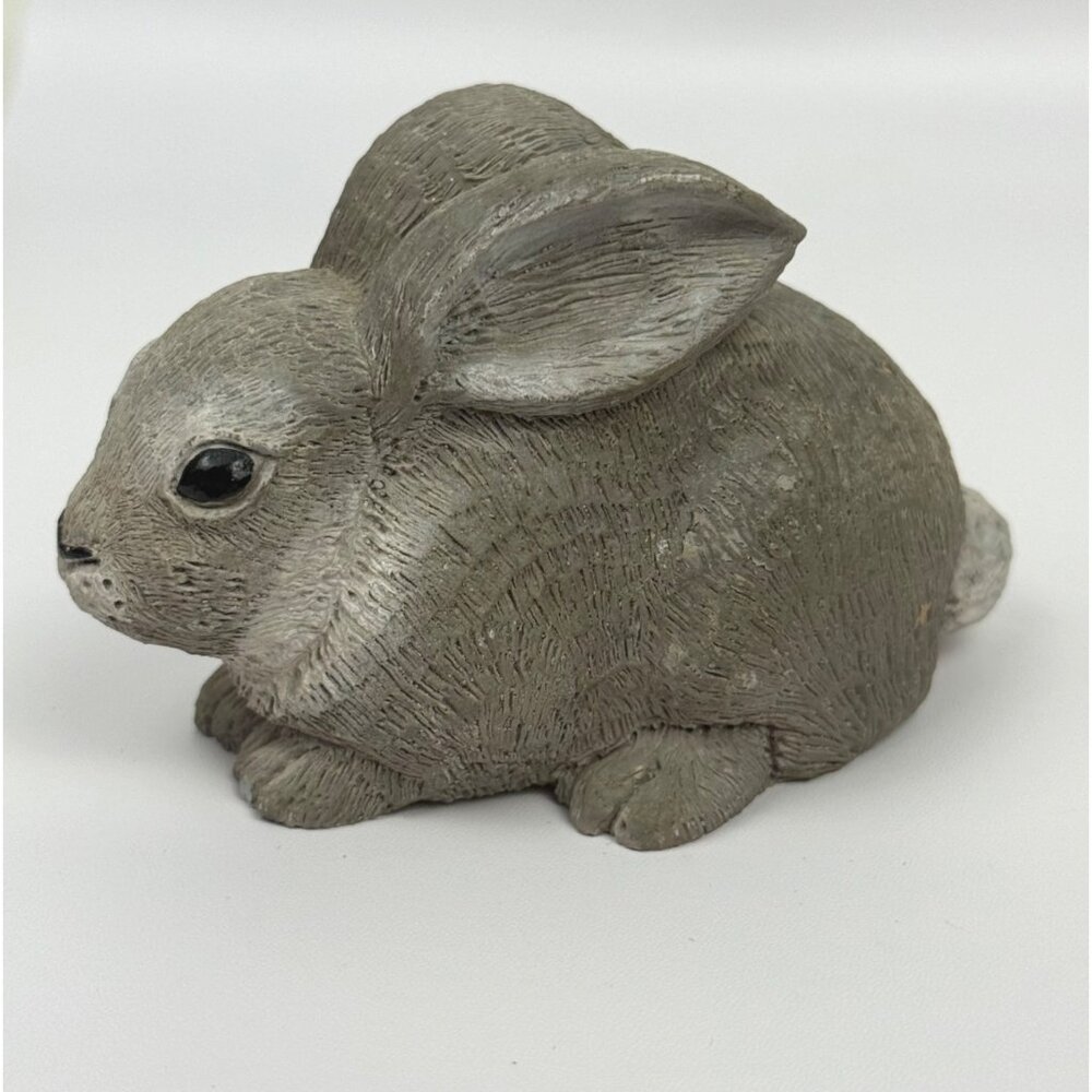 Bunny Rabbit Garden Lawn Statue Seated Gray Resin Indoor/Outdoor Decor